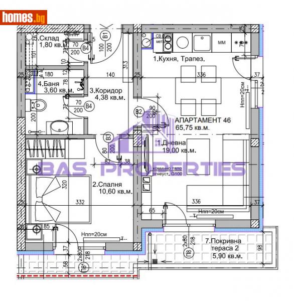 Двустаен, 75m² - Жк. Люлин 5, София - Апартамент за продажба - BasProperties - 113879916
