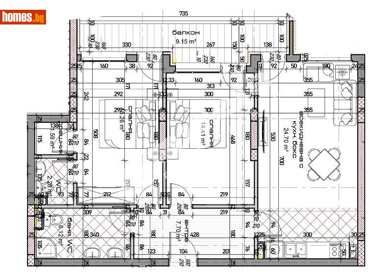 Тристаен, 114m² - Жк. Младост, Варна - Апартамент за продажба - МИРЕЛА - 113881959