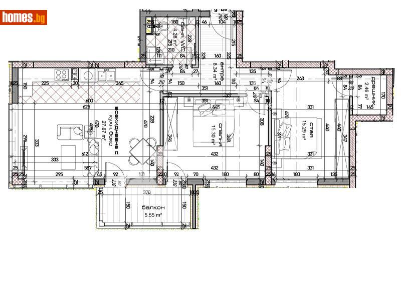 Тристаен, 112m² - Жк. Младост, Варна - Апартамент за продажба - МИРЕЛА - 113881960