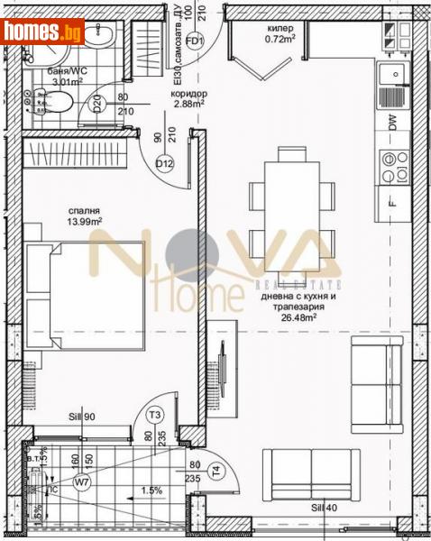 Двустаен, 66m² - Жк. Възраждане, Варна - Апартамент за продажба - НОВА ХОУМ - 113884037