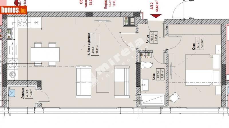 Двустаен, 90m² - Жк. Овча Купел, София - Апартамент за продажба - МИРЕЛА - 113895386