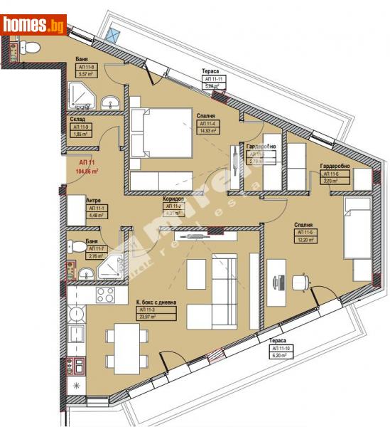 Тристаен, 115m² - Жк. Овча Купел, София - Апартамент за продажба - МИРЕЛА - 113895408