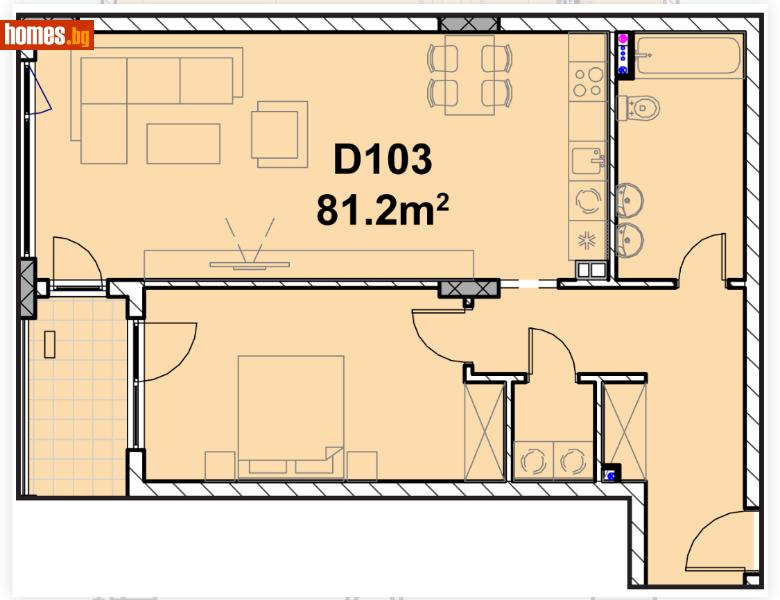 Двустаен, 97m² - Жк. Полигона, София - Апартамент за продажба - LATIRA - 113896300