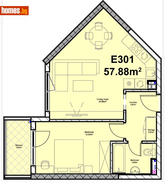 Двустаен, 71m² - Жк. Полигона, София - Апартамент за продажба - LATIRA - 113896471