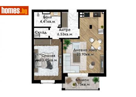 Двустаен, 69m² - Апартамент за продажба - 113900422
