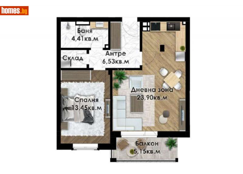 Двустаен, 69m² - Кв. Беломорски, Пловдив - Апартамент за продажба - БРИА - 113900422