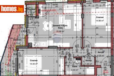 Тристаен, 101m² - Апартамент за продажба - 113904842