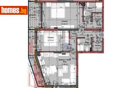 Тристаен, 124m² - Апартамент за продажба - 113904848