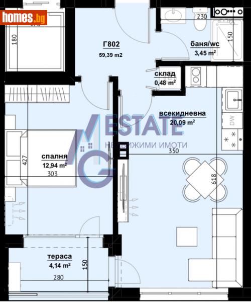 Двустаен, 59m² - Бургас, Бургас - Апартамент за продажба - ЕМ ДЖИ ЕСТЕЙТ - 113931822
