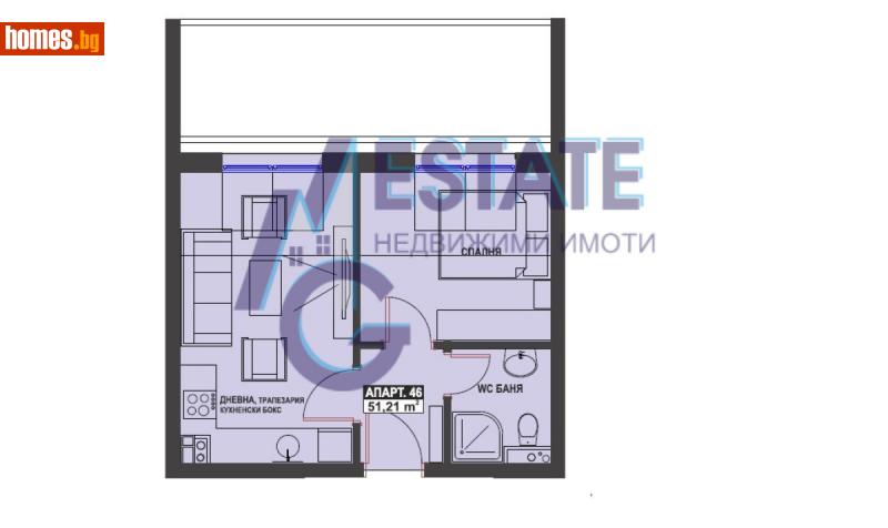 Двустаен, 51m² - Жк. Братя Миладинови, Бургас - Апартамент за продажба - ЕМ ДЖИ ЕСТЕЙТ - 113932747