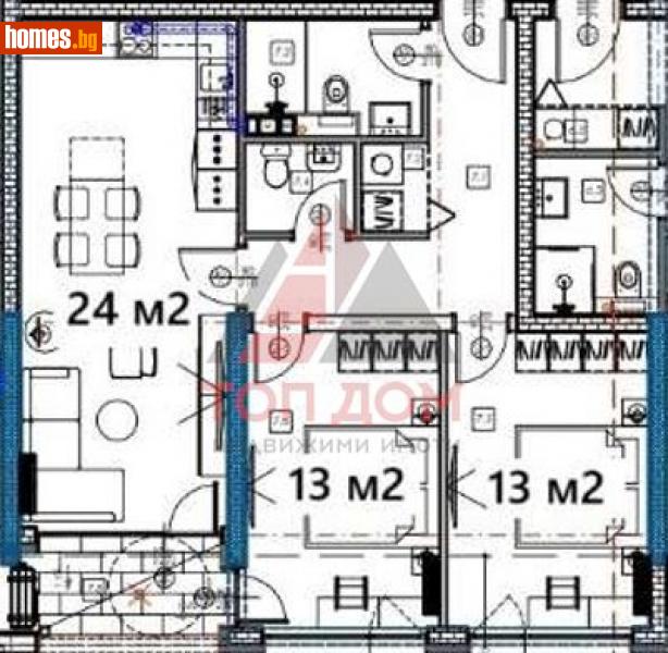 Тристаен, 86m² - Жк. Изгрев, Варна - Апартамент за продажба - Топ Дом  - 113951998