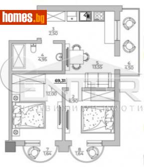 Тристаен, 69m² - Апартамент за продажба - 113965019