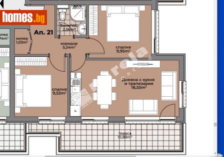 Тристаен, 86m² - Апартамент за продажба - 113982787