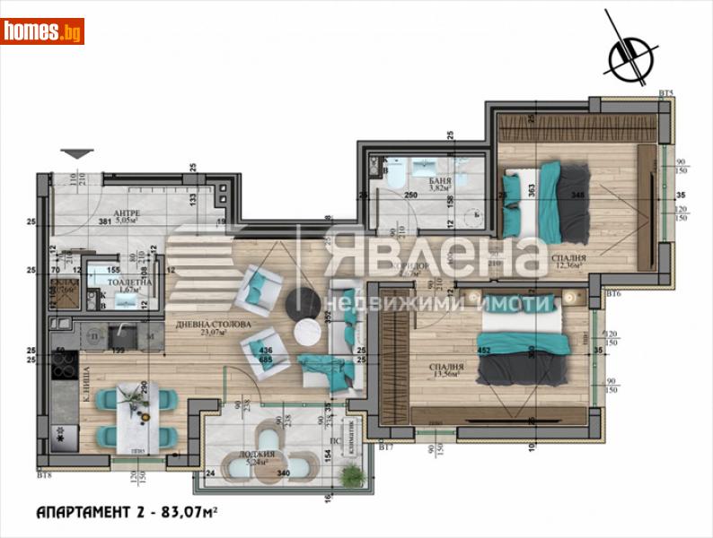 Тристаен, 96m² - Кв. Витоша, София - Апартамент за продажба - ЯВЛЕНА - 113983745