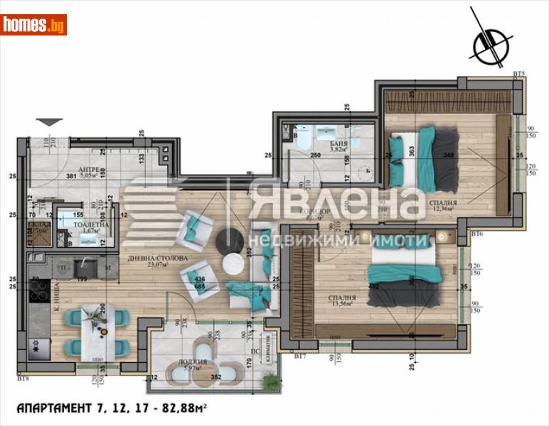 Тристаен, 96m² - Кв. Витоша, София - Апартамент за продажба - ЯВЛЕНА - 113983762