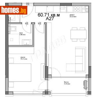 Двустаен, 69m² - Апартамент за продажба - 114000673