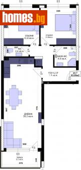 Тристаен, 95m² - Апартамент за продажба - 114009727
