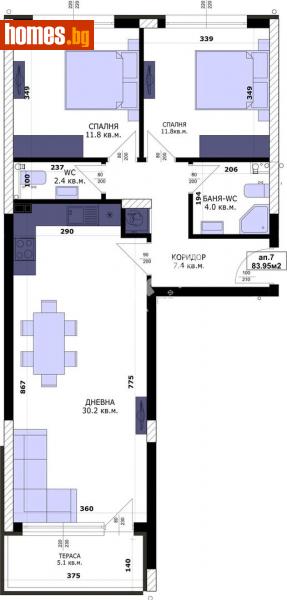 Тристаен, 95m² -  Кайсиева Градина, Варна - Апартамент за продажба - МИРЕЛА - 114009727