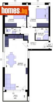 Тристаен, 97m² - Апартамент за продажба - 114009730