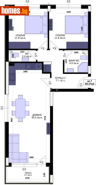 Тристаен, 97m² -  Кайсиева Градина, Варна - Апартамент за продажба - МИРЕЛА - 114009730