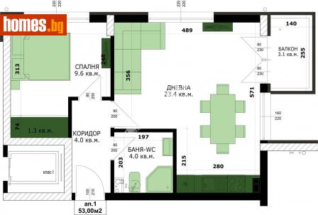 Двустаен, 60m² - Апартамент за продажба - 114009737