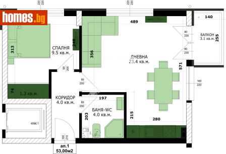 Двустаен, 60m² - Апартамент за продажба - 114009740