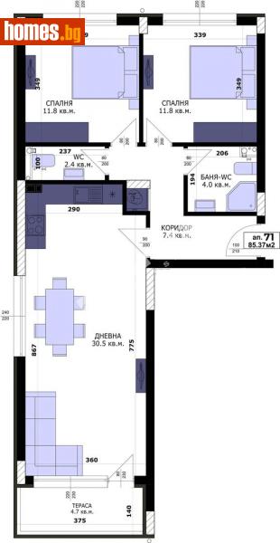 Тристаен, 97m² -  Кайсиева Градина, Варна - Апартамент за продажба - МИРЕЛА - 114009751