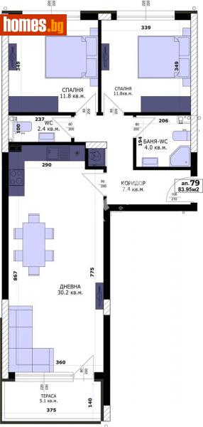 Тристаен, 95m² -  Кайсиева Градина, Варна - Апартамент за продажба - МИРЕЛА - 114009771