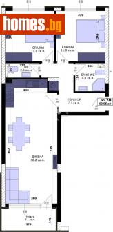 Тристаен, 95m² - Апартамент за продажба - 114009776