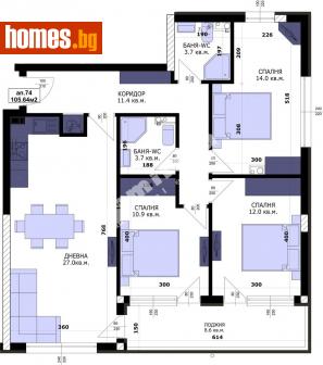 Четиристаен, 119m² - Апартамент за продажба - 114009777