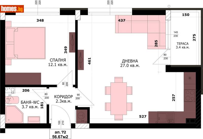 Двустаен, 64m² -  Кайсиева Градина, Варна - Апартамент за продажба - МИРЕЛА - 114009779