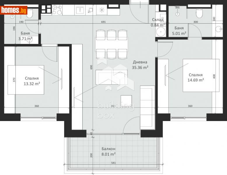 Тристаен, 113m² - Кв. Малинова Долина, София - Апартамент за продажба - Билдинг Бокс - 114011391