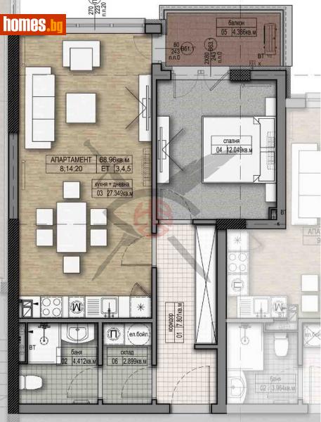 Двустаен, 84m² - Жк. Дружба 2, София - Апартамент за продажба - ЕКС НВД - 114019145