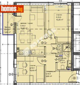 Тристаен, 84m² - Апартамент за продажба - 114031324