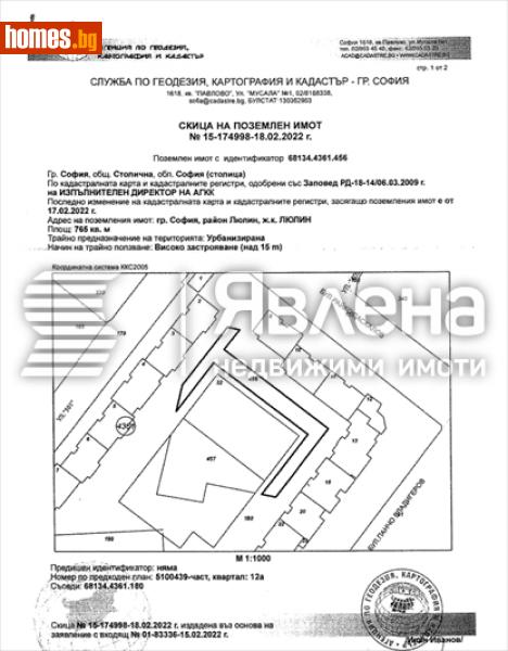 Парцел, 1635m² - Жк. Люлин 5, София - Парцел за продажба - ЯВЛЕНА - 114031934