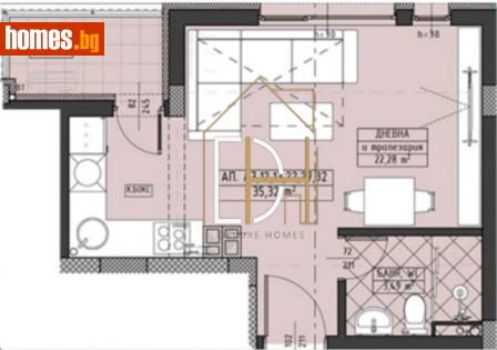 Едностаен, 44m² - Апартамент за продажба - 114033464