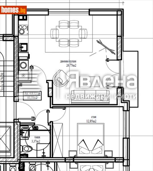 Двустаен, 73m² - Жк. Левски, София - Апартамент за продажба - ЯВЛЕНА - 114047860