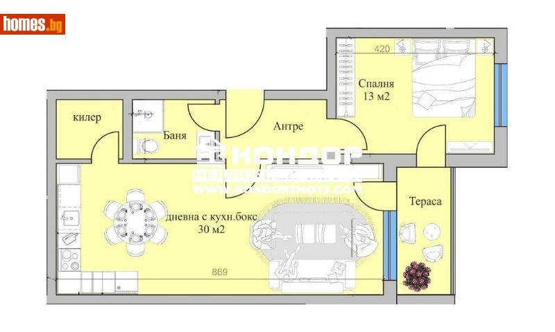 Двустаен, 83m² - Жк. Христо Смирненски, Пловдив - Апартамент за продажба - КОНДОР НЕДВИЖИМИ ИМОТИ - 114048462