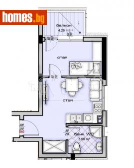 Двустаен, 50m² - Апартамент за продажба - 114057287