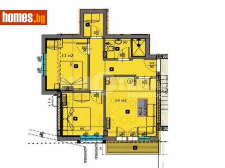 Тристаен, 70m² - Апартамент за продажба - 114079809