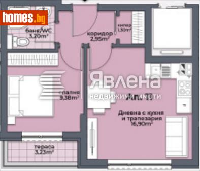 Двустаен, 50m² - Апартамент за продажба - 114106591
