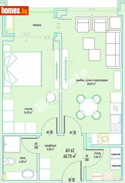 Двустаен, 74m² - Кв. Малинова Долина, София - Апартамент за продажба - МИРЕЛА - 114125589