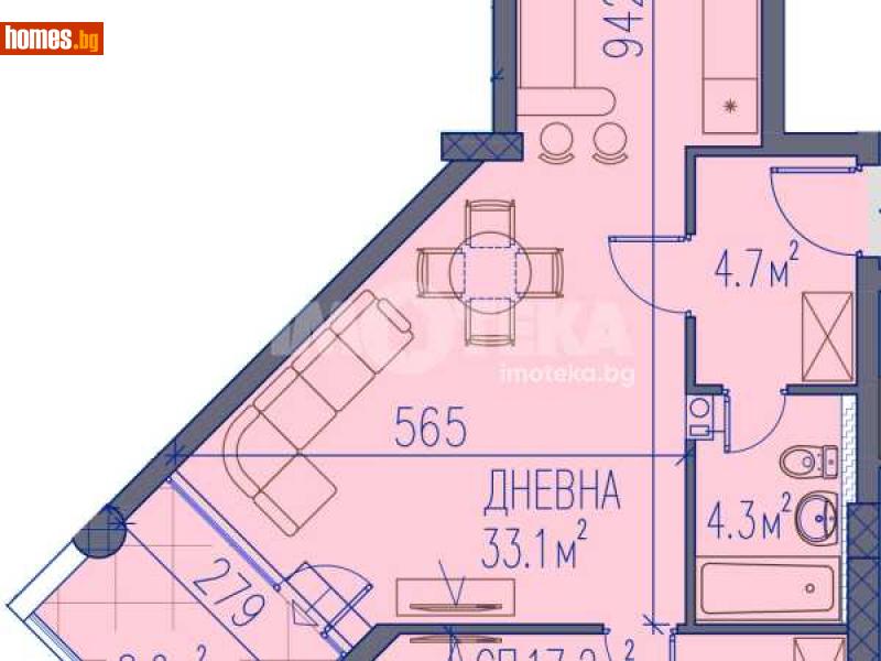 Двустаен, 94m² - Жк. Христо Смирненски, Пловдив - Апартамент за продажба - ИМОТЕКА АД - 114125644