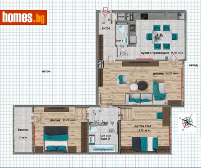 Тристаен, 100m² - Апартамент за продажба - 114127198