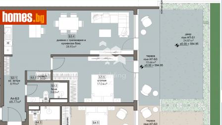 Двустаен, 77m² - Апартамент за продажба - 114128755