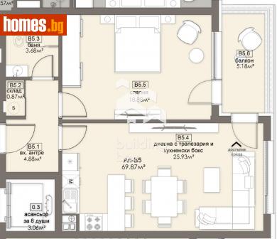 Двустаен, 80m² - Апартамент за продажба - 114128848