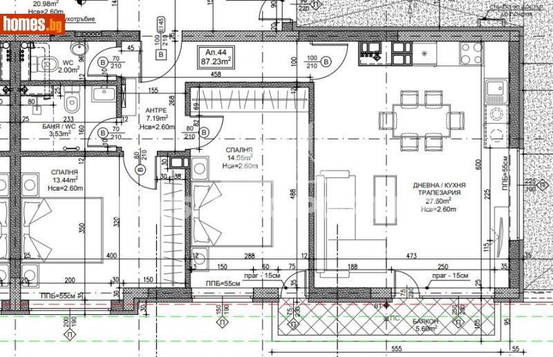 Тристаен, 103m² - Жк. Дружба 2, София - Апартамент за продажба - BasProperties - 114141231