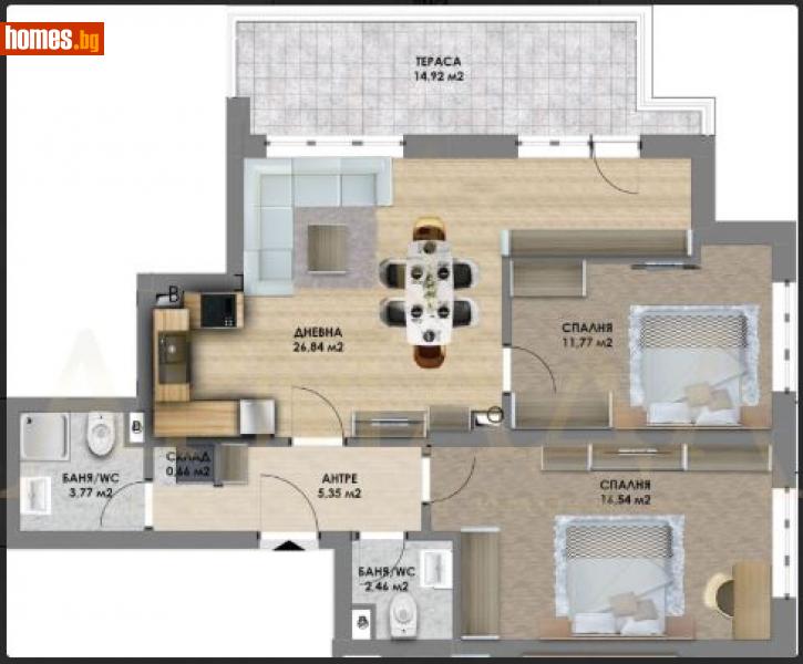 Тристаен, 113m² - Жк. Христо Смирненски, Пловдив - Апартамент за продажба - Армада Имоти - 114145514