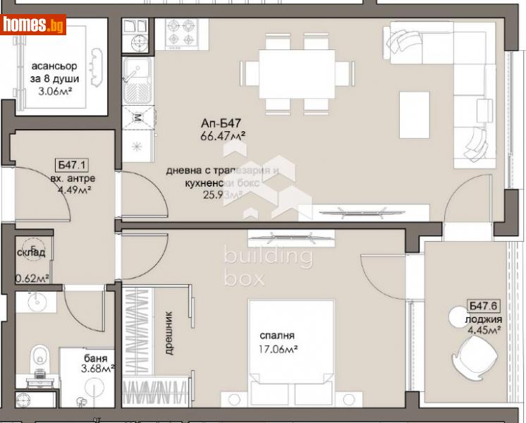 Двустаен, 75m² - Жк. Люлин 5, София - Апартамент за продажба - Билдинг Бокс - 114145943