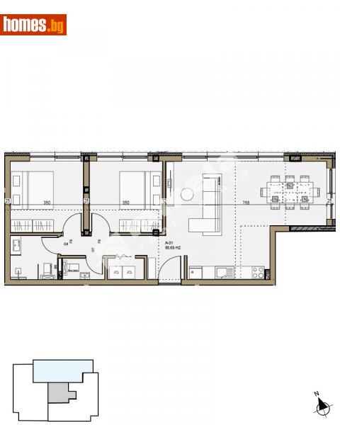 Тристаен, 99m² - Кв. Малинова Долина, София - Апартамент за продажба - МИРЕЛА - 114158210